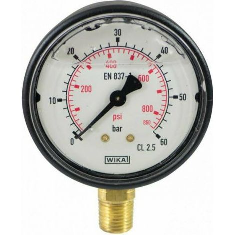 Manometro alla glicerina Ø 63 mm con scala 0-60 e attacco M1/4"