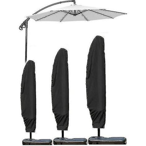 Lot imperméable pour parasol déporté, housse de protection en toile Oxford épaisse, anti-UV et anti-pluie, tailles L et XL, avec cordon de serrage, résistante aux intempéries, pour meubles de jardin e (1/4)