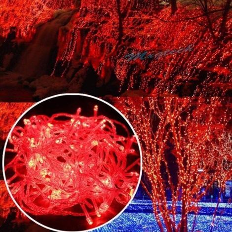 Guirlande lumineuse 50M 500 LED rouge – Éclairage extérieur et intérieur – 8 modes étanches pour mariage et carnaval (1/4)