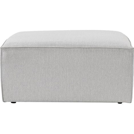 Hocker quadratisch modern aus Leinen 85x85cm Fora P - Grau (1/4)