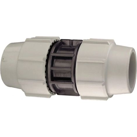 Raccordo diritto intermedio a compressione femmina femmina in polipropilene serie 7010 bianco e nero plasson Ø50xØ50 pn16 PLASSON