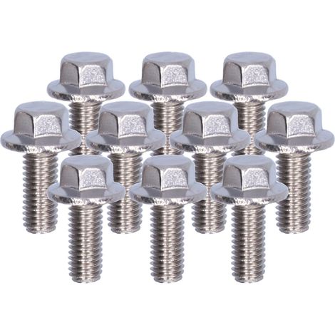 10 boulons hexagonaux bride inox M5x12 - Vis résistante pour fixation marine (1/5)