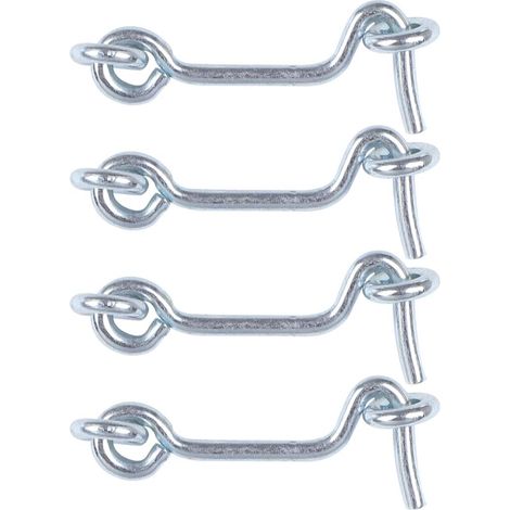 Crochet de Cabine Crochet Fermeture Porte Fenêtre Coulissante Œil Loquet de Porte Verrou Boulon Volets Garage Portail Grange avec Vis Placage Finition 4pcs 2pouce (1/5)