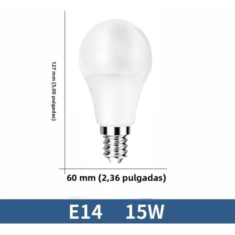 (Blanc chaud 15W Culot à vis E14) 6 ampoules LED, très efficaces et économes en énergie, avec une durée de vie allant jusqu'à 50 000 heures. (1/5)