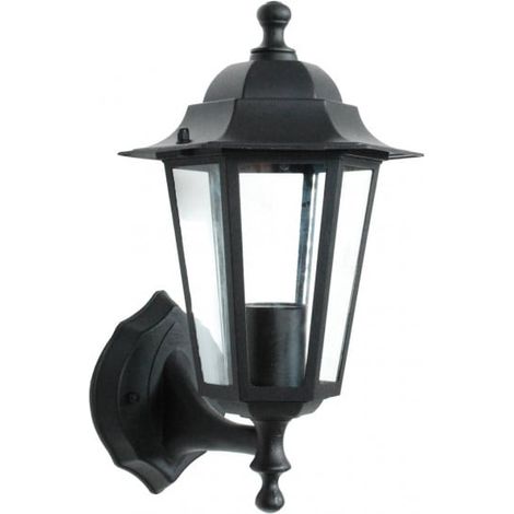 Applique extérieure vintage en fonte d'aluminium noire 60W E27 – IP43 – Pour éclairage allée et terrasse – Dimensions 18x33xØ22cm