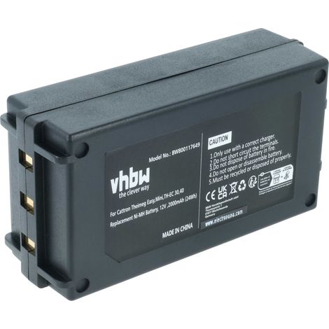 vhbw 1x Batterie remplacement pour Cattron Theimeg BT081-00053, BT081-00061 pour opérateur télécommande industrielle (2000mAh, 12V, NiMH)