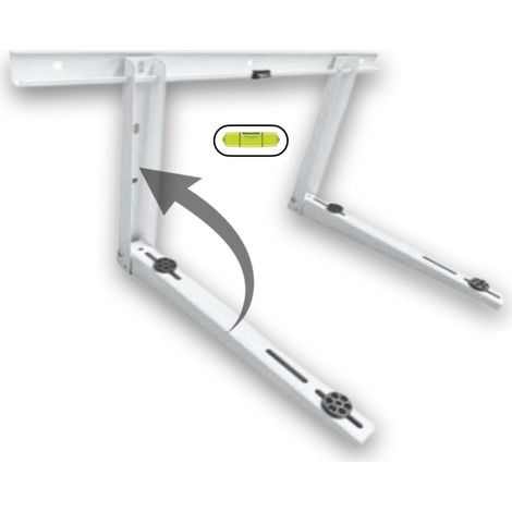 Support mural console climatisation 650 mm – Bras pliables – Visserie incluse – Groupe extérieur 180 kg – Acier galvanisé – Support'Air