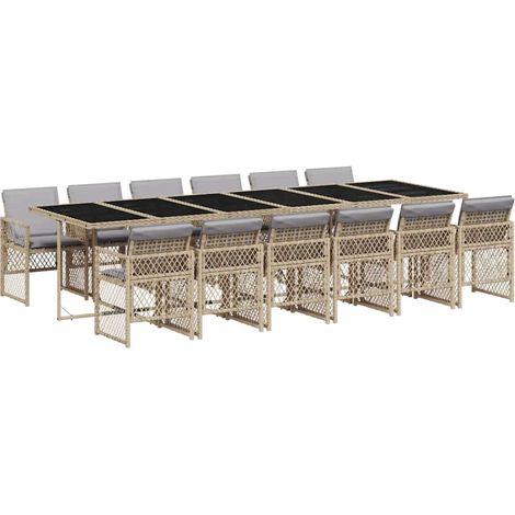 Garden Dining Set Beige vidaXL