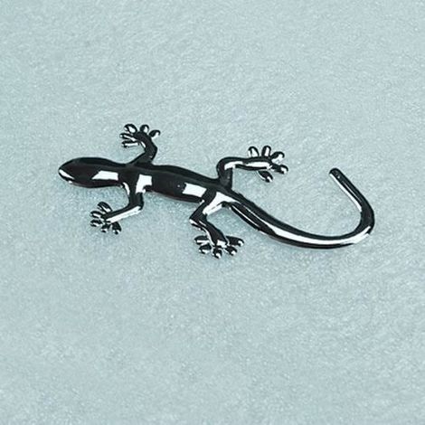 Autocollant 3D - Personnalisé - Lézard Gecko - Imperméable - 10x5 cm - Argent (1/4)
