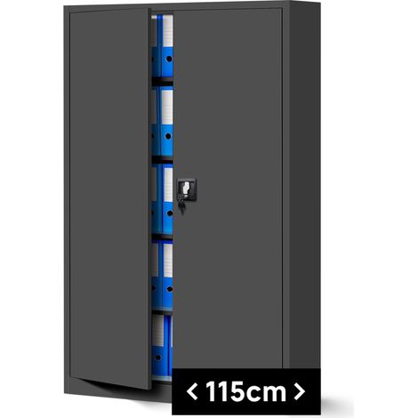 Armoire en métal verrouillable JAN II, 1150 x 1850 x 400 mm, anthracite (1/2)