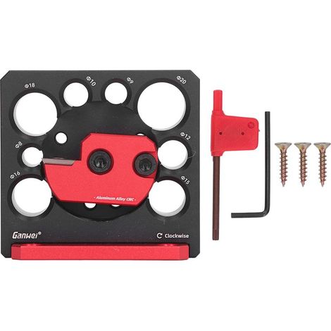 Verstellbare Dübelmaschine aus Aluminiumlegierung, 8 Löcher, elektrische Bohrmaschine, Massivholzfräsen, Rundschaft, Hilfswerkzeug für die Holzbearbeitung (1/5)