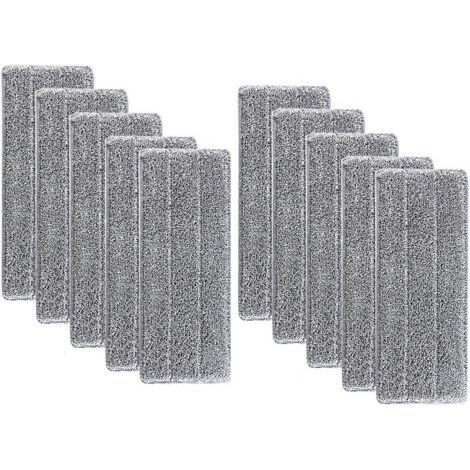 10 Serpillères en Microfibre pour Balai Lave-Sol Housse de Nettoyage de Rechange La Tête de Ménage de Vadrouille pour Balai Plat Lingettes de Nettoyage 33x12mm (1/5)