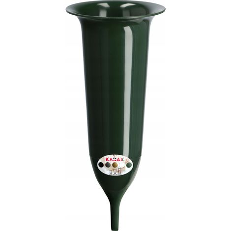 KADAX Grabvase, Blumenvase, Kunststoff-Vase, 10 cm, mit Erdspieß, grün