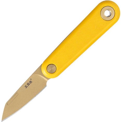 Klappmesser 1.5" mit 12C27 Stahlklinge und G10 Griff, Gelb