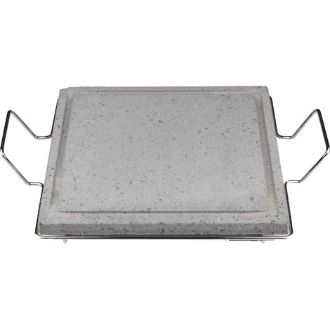 Pietra Lavica dell'Etna Professionale Piastra ollare 2.2 cm con Supporto manici Metallo cottura Dietetica con Canale Raccogli Grassi per Barbecue e Fornelli Vari Formati uso professionale Made in Ital