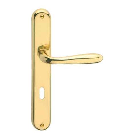 MANIGLIA 'AMALFI' CON PLACCA Colore Bronzo graffiato lucido - Interasse 70 mm