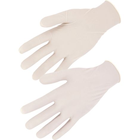 Boite 100 Gants Latex Non Poudres Usage Unique Ambidextres - Taille M (7/8) - Bricolage et Hygiène