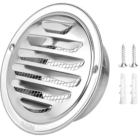 Ventilation Grille 110 mm Stainless Steel 304 Round with Mosquito Net (1/5)