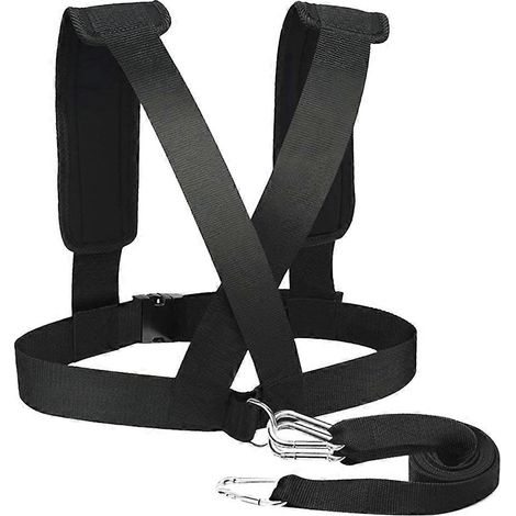 Ceinture de soutien lestée pour entraînement professionnel en course à pied, avec bande de résistance et harnais pour salle de sport (noir) (1/5)