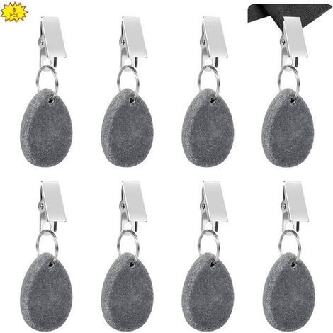 Poids de Nappe 8Pcs Poids de Nappe en Pierre avec Pince Poids de Nappes en Marbre Pendentif Nappe Pince à Nappe en Pierre (1/5)