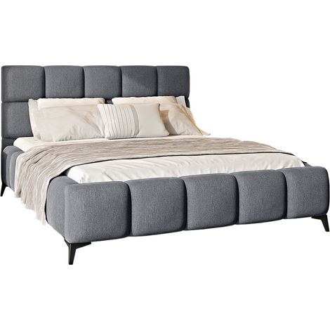 Lit coffre 180x200 sommier inclus Mira Gris