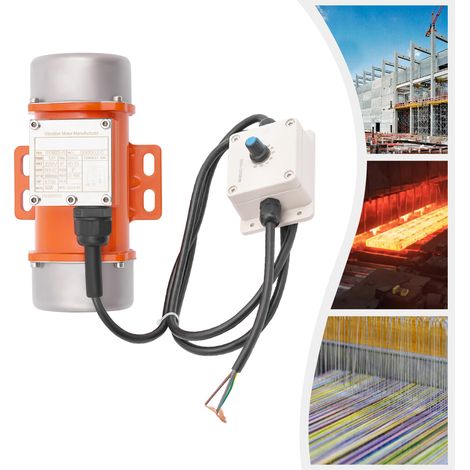 YISSALE - Vibrationsmotor mit Drehzahlregler, Elektrischer Rüttelmotor, HY-50/2S-15, 50W, 220V, 50Hz, 1000-3000 U/min, bürstenlos, Alu/Edelstahl, für Bergbau, Gießerei, Sieb, Massage, 5D-Kino (1/5)