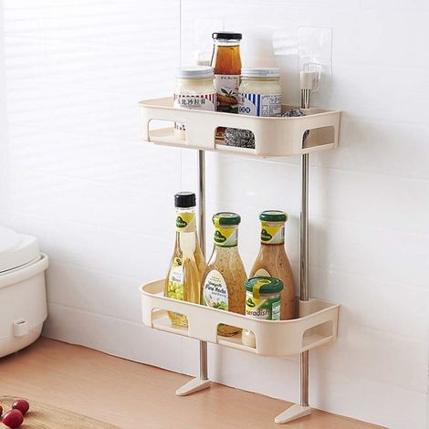 TrAdE Shop Traesio - Scaffale Per Wc Bagno Doccia A Parete Organizer Articoli Da Toeletta A 3 Ripiani - (1/5)