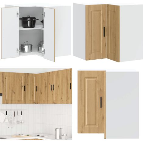vidaXL Küchen-Eckhängeschrank Porto Artisan-Eiche Holzwerkstoff (1/5)