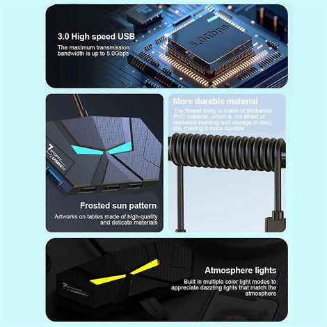 7-Port USB 3.0 Typ-C Hub-Expander 5 Gbit/s High-Speed OTG-Adapter A-- (1/5)