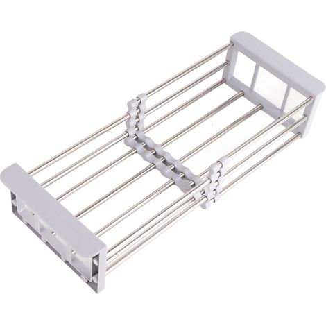 Passoire Rétractable Inox pour Évier, Design Solide Porte-Charge, Idéale Légumes Fruits Vaisselle, Modèle Petit Gris