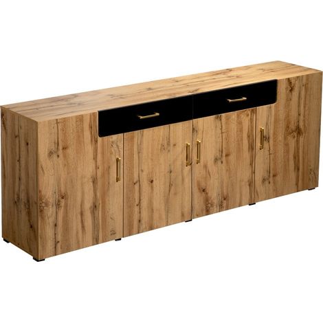 PLACARD PRATIQUE ÉLÉGANT DURABLE UNIQUE EN PARTICLE BOARD MARRON 208.00 X 39.50 X 80.00 CM (1/5)