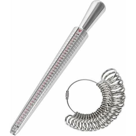 Baguier Calibreur de 41 à 76 Mesure de Taille de Doigt Jauge Anneaux Outil de Bague avec 3 Echelles de Mesure (eu, us, uk) (1/5)