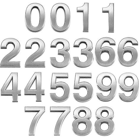 Plaques de numéro de porte extérieure, faciles à installer et à retirer, plaques de numéro de porte imitation métal numérique 3D, adaptées aux hôtels, 20 pièces par paquet. (1/5)