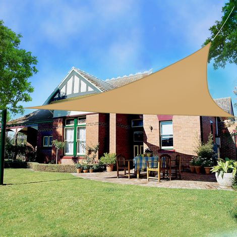 Greenbay Sun Shade Sail Garden Patio Party Sunscreen Awning Canopy 98% UV Block Triangle Sand 3x3x3m