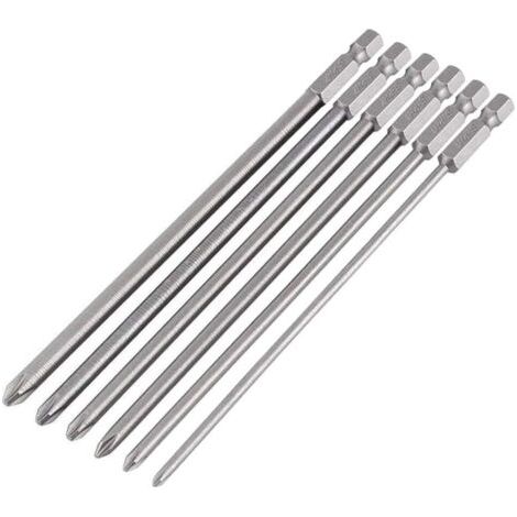 BUNTHAUS Stück magnetische Kreuzschlitz-Schraubendreher-Bits mit Innensechskant, 150 mm, Set Bits, 1/4 Zoll Sechskantschaft, Kreuzschlitz-Schraubendreher für elektrische Handschraubendreher (1/5)