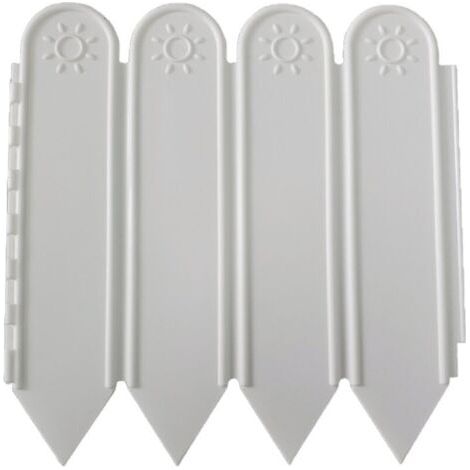 Bordure de jardin pavée 2m – Résistante aux intempéries – Hauteur 15cm – Pour délimitation de parterres et chemins – Couleur blanche
