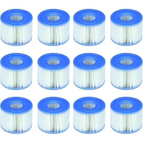 Intex 29001E 6er-Pack einfach zu installierende PureSpa Typ S1 Poolfilterkartuschen (12 Filter) 2, 1 Packung Blau