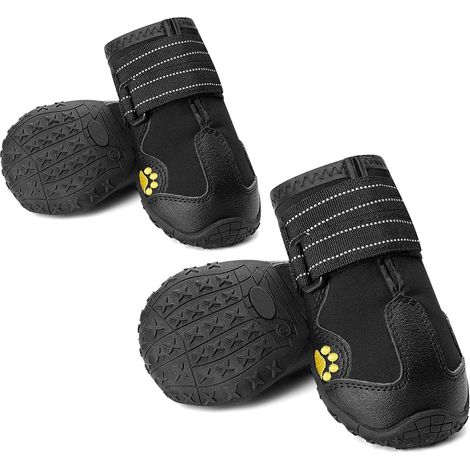 Chaussures pour chiens de grande taille, bottines imperméables avec bande réfléchissante pour trottoirs chauds et journées d'hiver enneigées, protection antidérapante pour les pattes. (1/2)