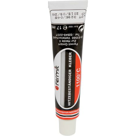 Colle réfractaire/tresse d'étanchéité Fermit HT1100, tube 17 ml, noir