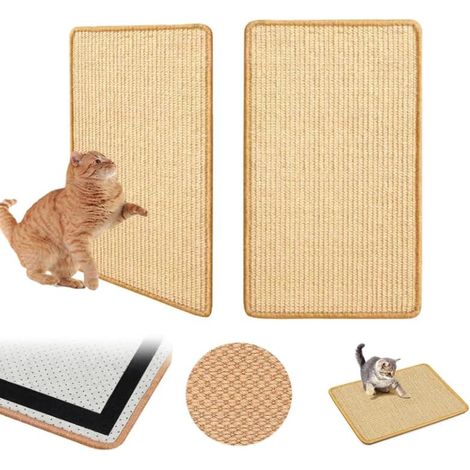 2-PackTapis Griffoir Chat Canapé avec 50  25CM Tapis Griffoir Chat Sisal Planche Gratter pour Chats Planches Gratter Naturel pour Chats Peut Etre Utilisé pour Protéger Les Meubles, Les Canapés