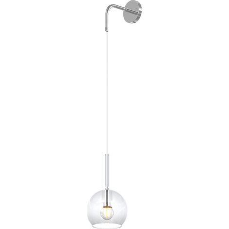 Applique Contemporanea Future Metallo Cromo Vetro Trasparente 1 Luce E27