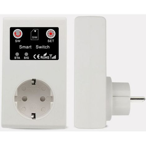 Enchufe inteligente WiFi compatible con enchufes con control remoto, toma de corriente inteligente GSM con sensor de temperatura. (1/5)