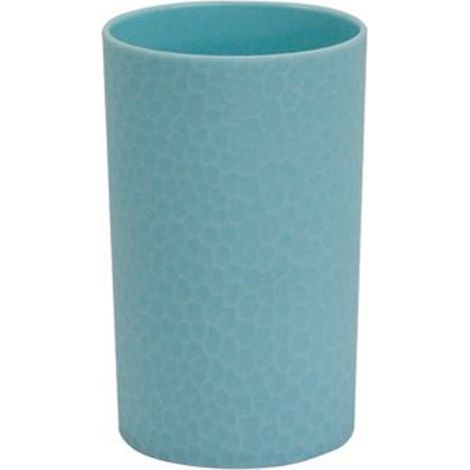 Cleafe - Bicchiere Porta Spazzolini Colore Azzurro Lavorato Accessori Arredo Bagno 79795 - (1/2)