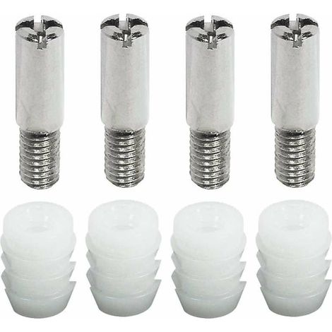 – Lot de 4 boulons de fermeture excentriques M6 – Acier nickelé pour serrure espagnolette – Fixation solide et durable – Manchon inclus (1/2)