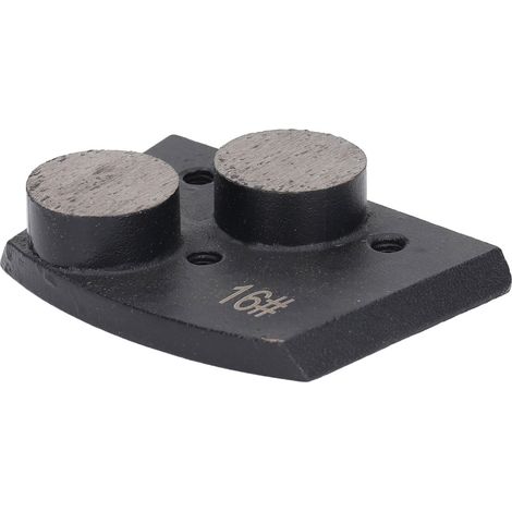 Lot de 3 semelles de meulage diamant 2 dents cylindriques bloc pour ponçage béton décapage peinture noir grain 16 (1/5)