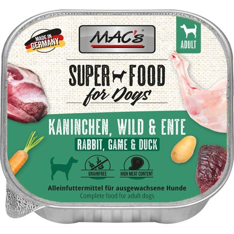MAC's Perro  Adulto  Bandeja 150g - Conejo, Venado y Pato 150g