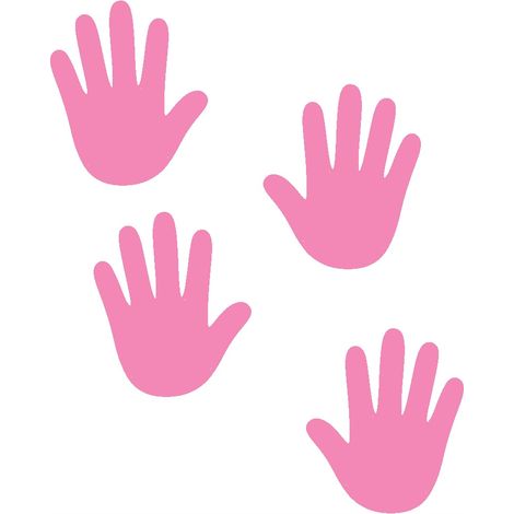 Pegatinas para manos, 4 unidades, sendero sensorial, rosa mate.