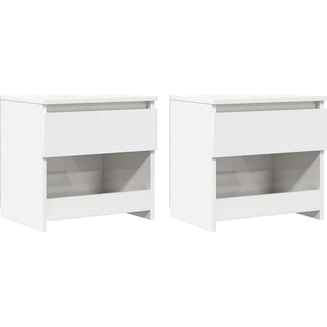 Maison Exclusive - Comodini 2pz Bianco Lucido 40x30x39 cm in Legno Multistrato