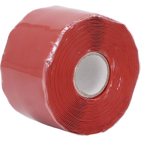 Bande adhésive silicone réparation tuyau 5m long 50mm large 0.8mm épais auto-collante scotch étanche fuite durite rouge (1/5)