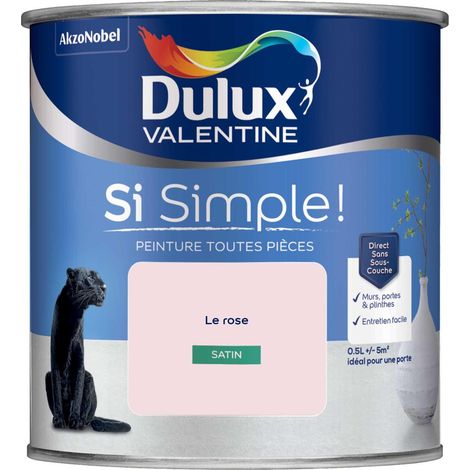 Peinture toutes pièces Dulux Valentine Si Simple Satin Le Rose 0,5 L